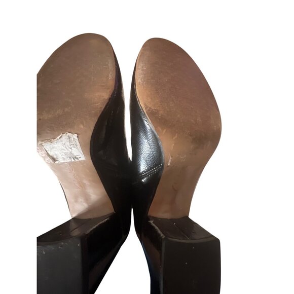 Clarks Black Leather Ankle Boots With Chunky Heels & Side Zipper Closure For Wom - Picture 5 of 7